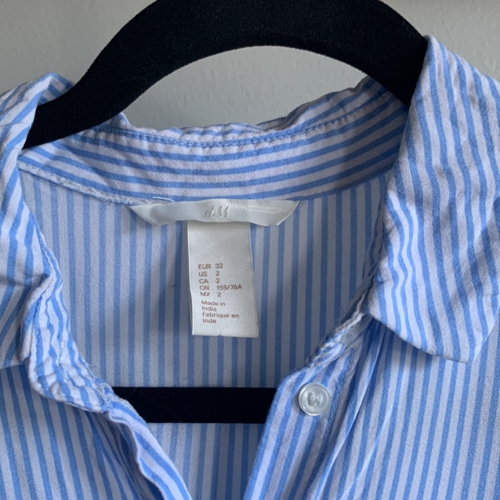 H&M Button Up Dress - Blue and White Stripe in size 2 - Picture 3 of 8